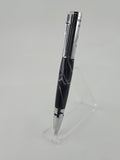 Footprints in the Sand Pen – Hand-Turned Twist Pen with Cross Clip - Deep Purple w/White, Chrome