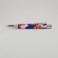 Hand-Turned Military Pen – Sculpted Soldier Clip and USA End Cap Twist Pen - Patriotic Camo, Chrome