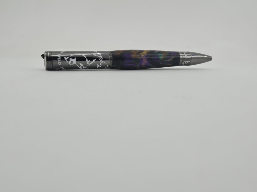 Heavenly Messenger Cardinal Pen – Hand-Turned Twist Pen with Angel Wings - Zozu, Gun Metal