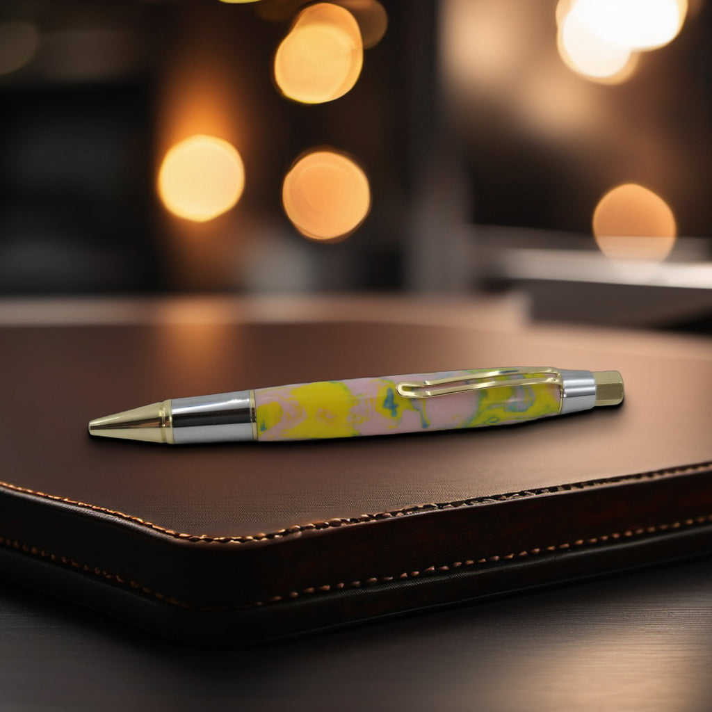 Big Ben EDC Click Pen - Pastel Dream - Acrylester Vivid Polyester, Gold w/Chrome hardware