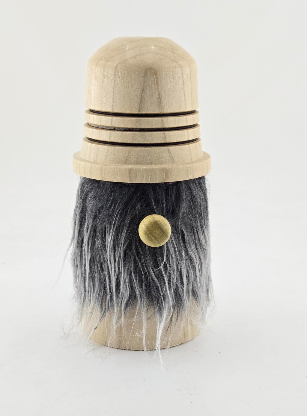 Hand-Turned Wooden Gnome – Whimsical Woodland Charm for Any Shelf - Poplar Wood, Grey