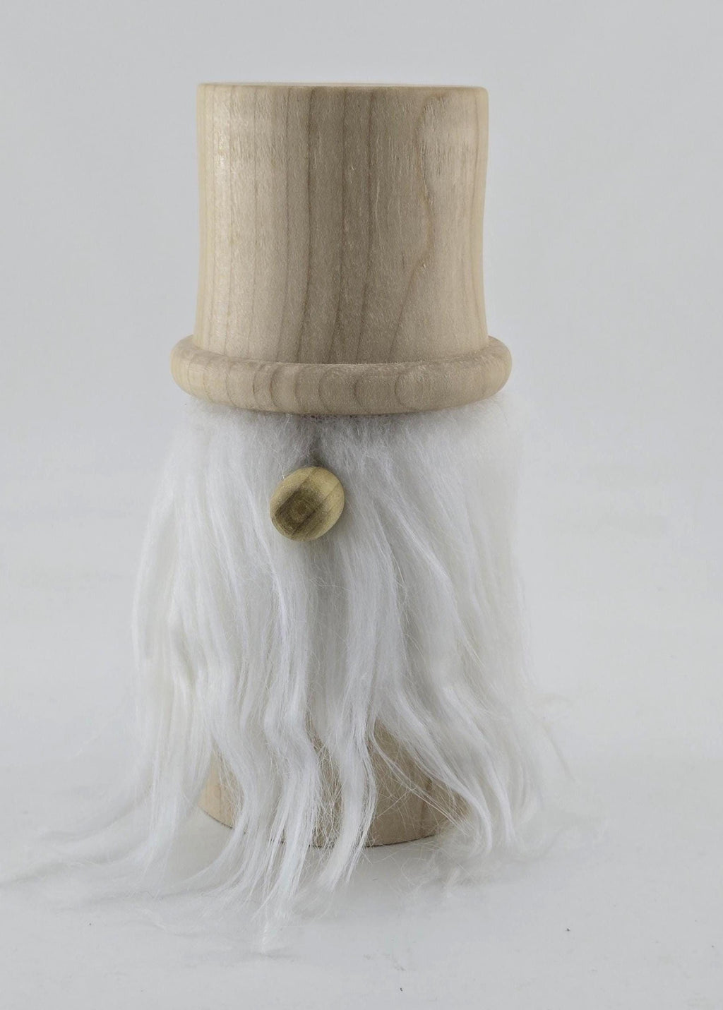 Hand-Turned Wooden Gnome – Whimsical Woodland Charm for Any Shelf - Poplar Wood, White