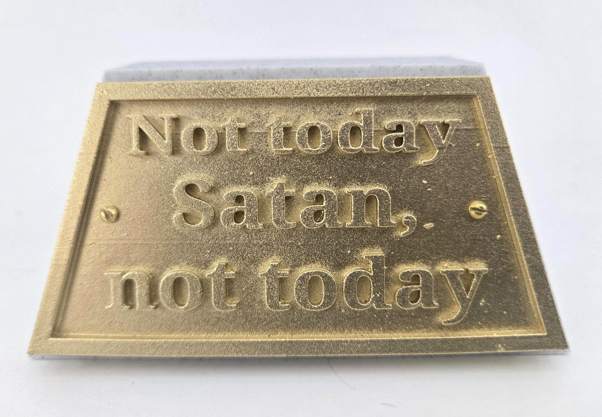 Funny Trophy - Sarcastic Desk Award Gag Gift, 15 Sayings or Custom - Not today Satan, not today