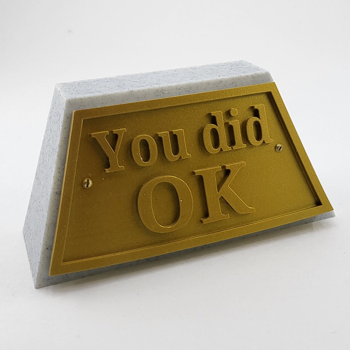 Funny Trophy - Sarcastic Desk Award Gag Gift, 15 Sayings or Custom - You did OK