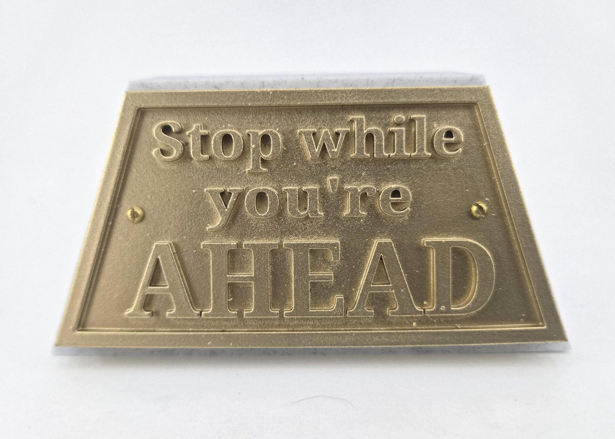Funny Trophy - Sarcastic Desk Award Gag Gift, 15 Sayings or Custom - Stop while you're AHEAD