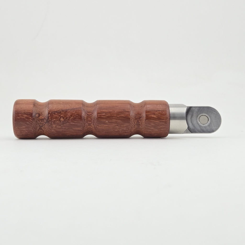 No-Dent Bottle Opener – Hand-Turned Wood or Resin Handle, Magnetic Stainless Steel - Sapele, Stainless Steel