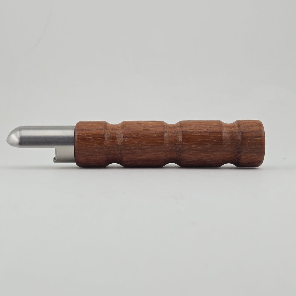 No-Dent Bottle Opener – Hand-Turned Wood or Resin Handle, Magnetic Stainless Steel - Sapele, Stainless Steel