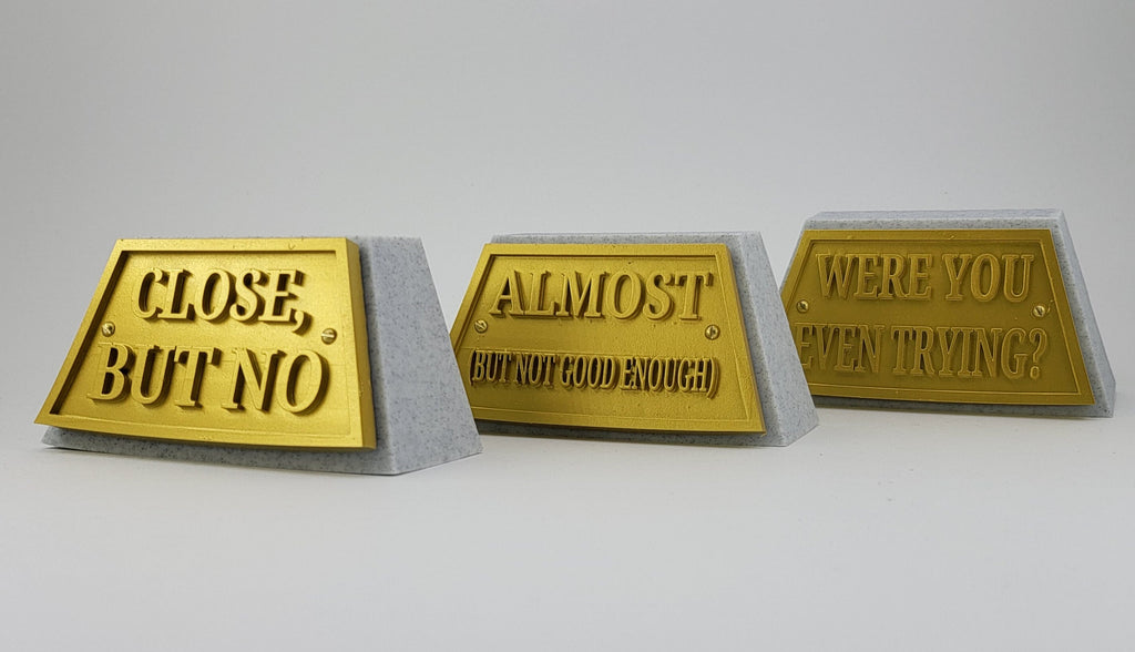 Funny Trophy - Sarcastic Desk Award Gag Gift, 15 Sayings or Custom