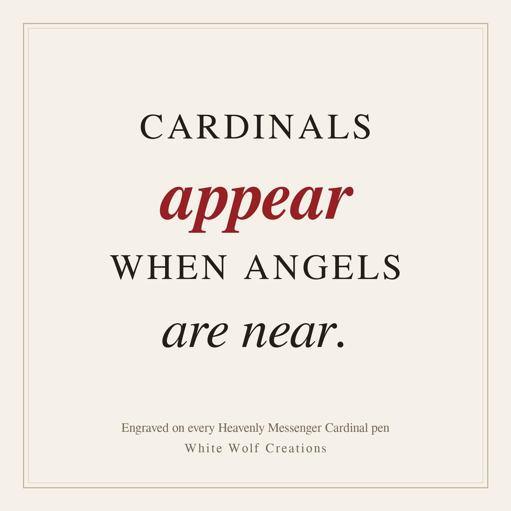 Heavenly Messenger Cardinal Pen – Hand-Turned Twist Pen with Angel Wings