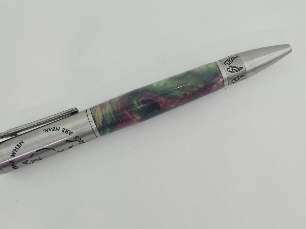 Heavenly Messenger Cardinal Pen – Hand-Turned Twist Pen with Angel Wings