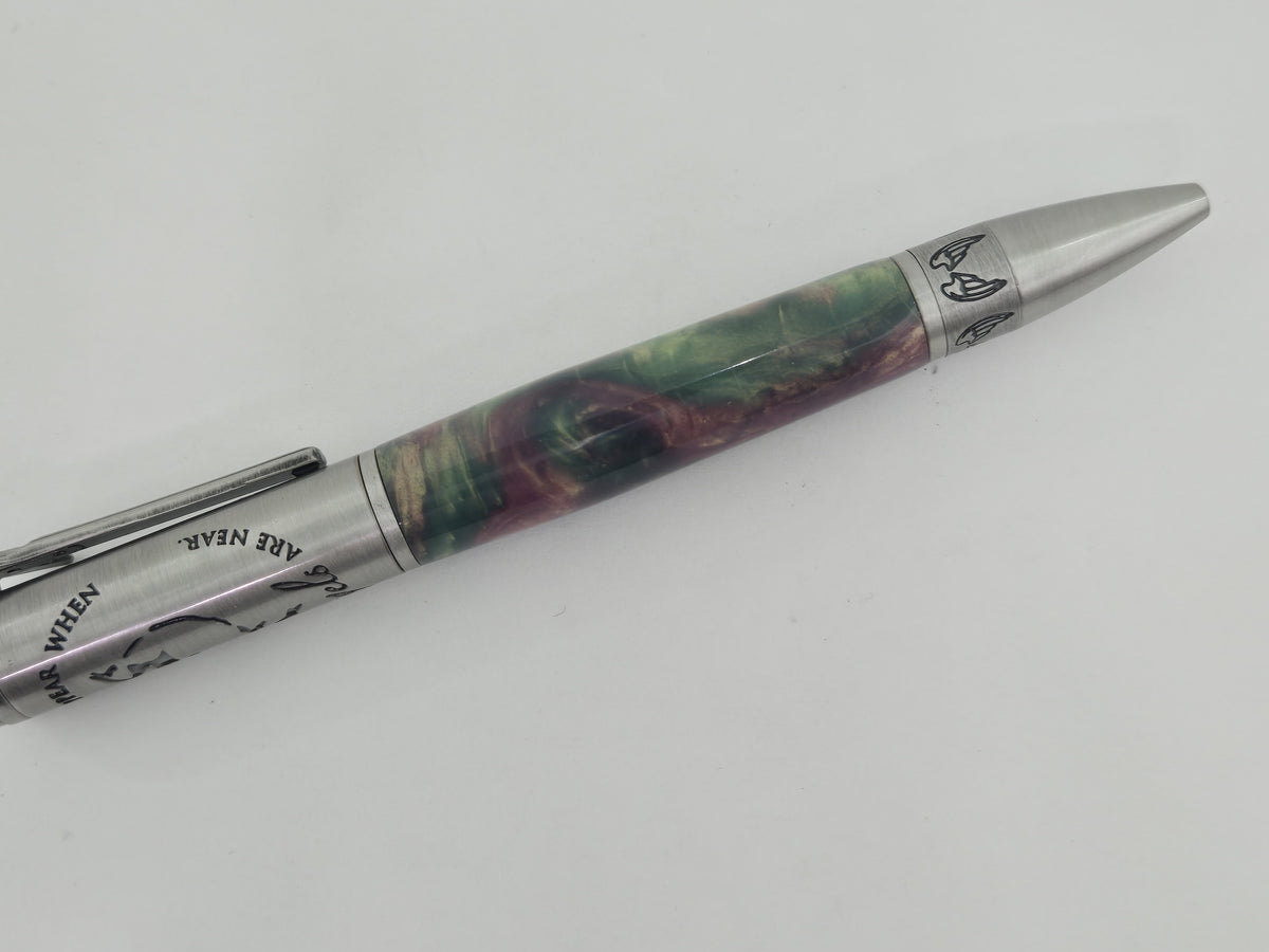 Heavenly Messenger Cardinal Pen – Hand-Turned Twist Pen with Angel Wings