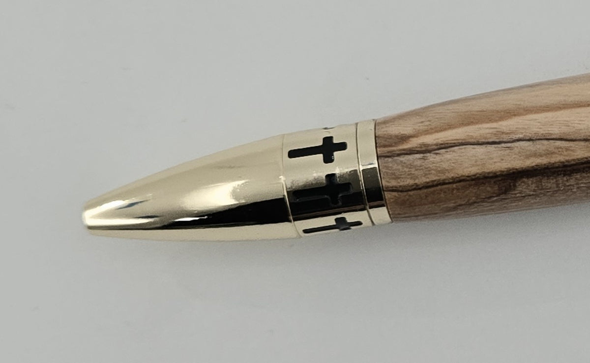 John 3:16 Twist Pen – Hand-Turned Scripture Pen with Crucifix Clip and Praying Hands