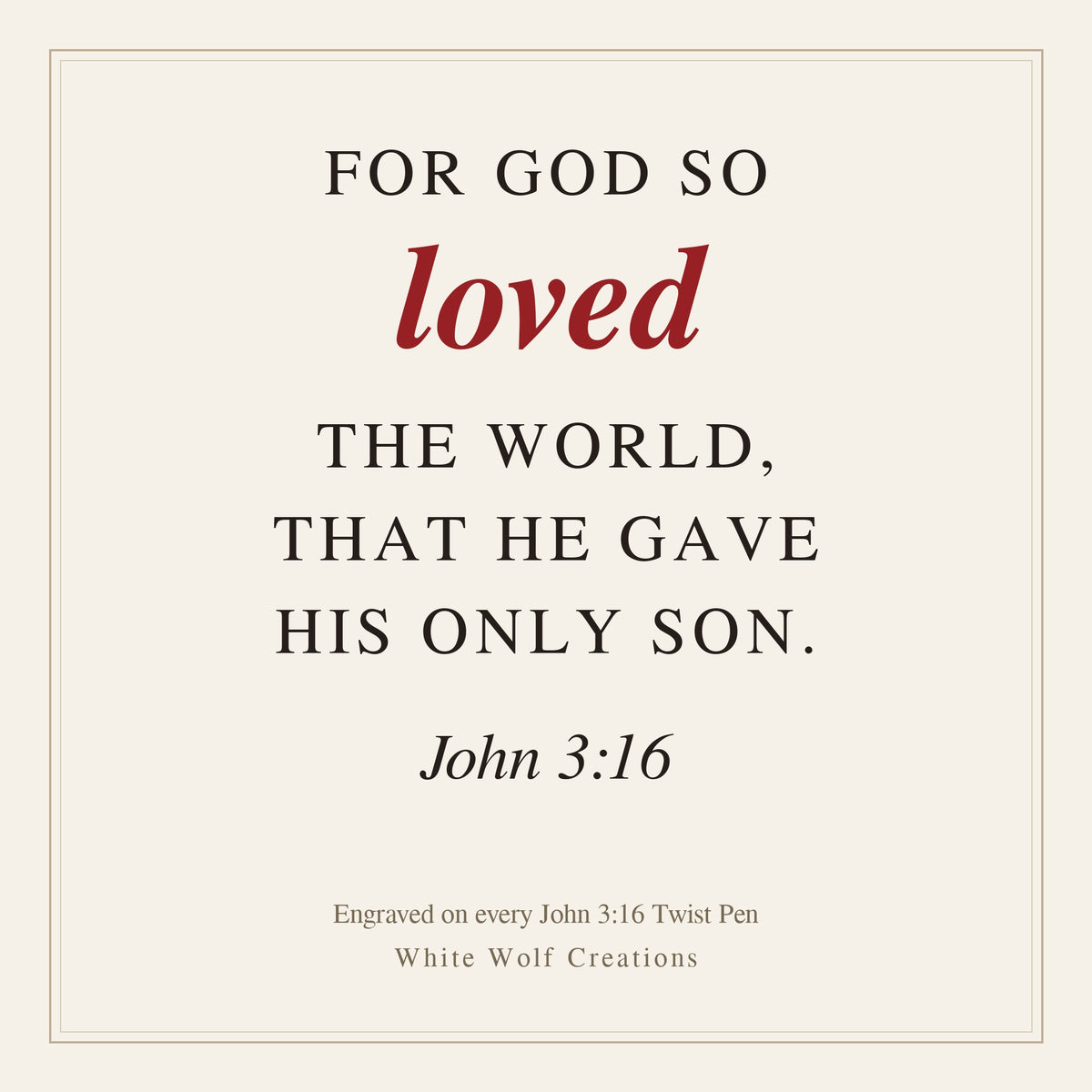 John 3:16 Twist Pen – Hand-Turned Scripture Pen with Crucifix Clip and Praying Hands