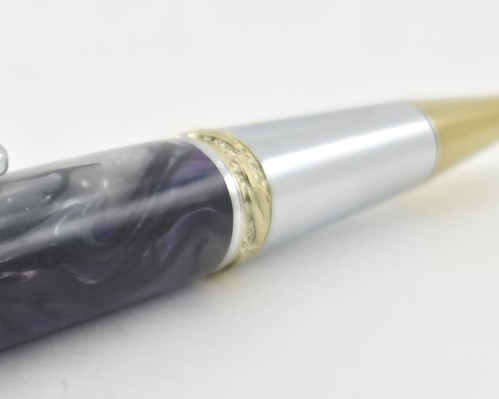 Majestic Squire EDC Click Pen – Hand-Turned Click Pen with Crystal Clip