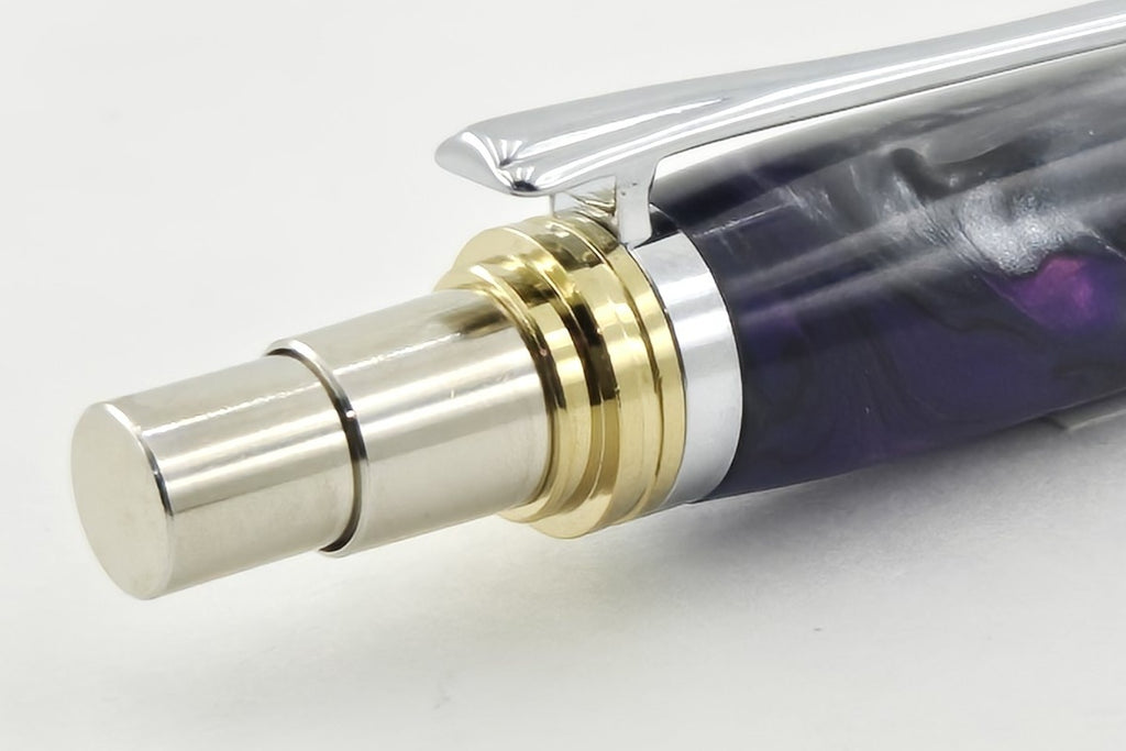 Majestic Squire EDC Click Pen – Hand-Turned Click Pen with Crystal Clip