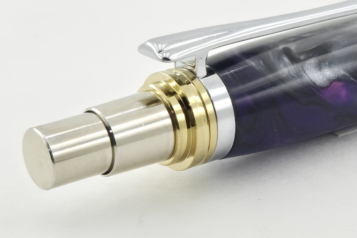 Majestic Squire EDC Click Pen – Hand-Turned Click Pen with Crystal Clip