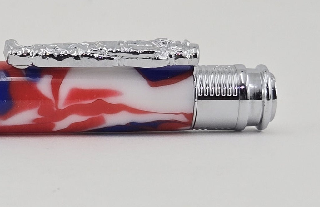 Hand-Turned Military Pen – Sculpted Soldier Clip and USA End Cap Twist Pen