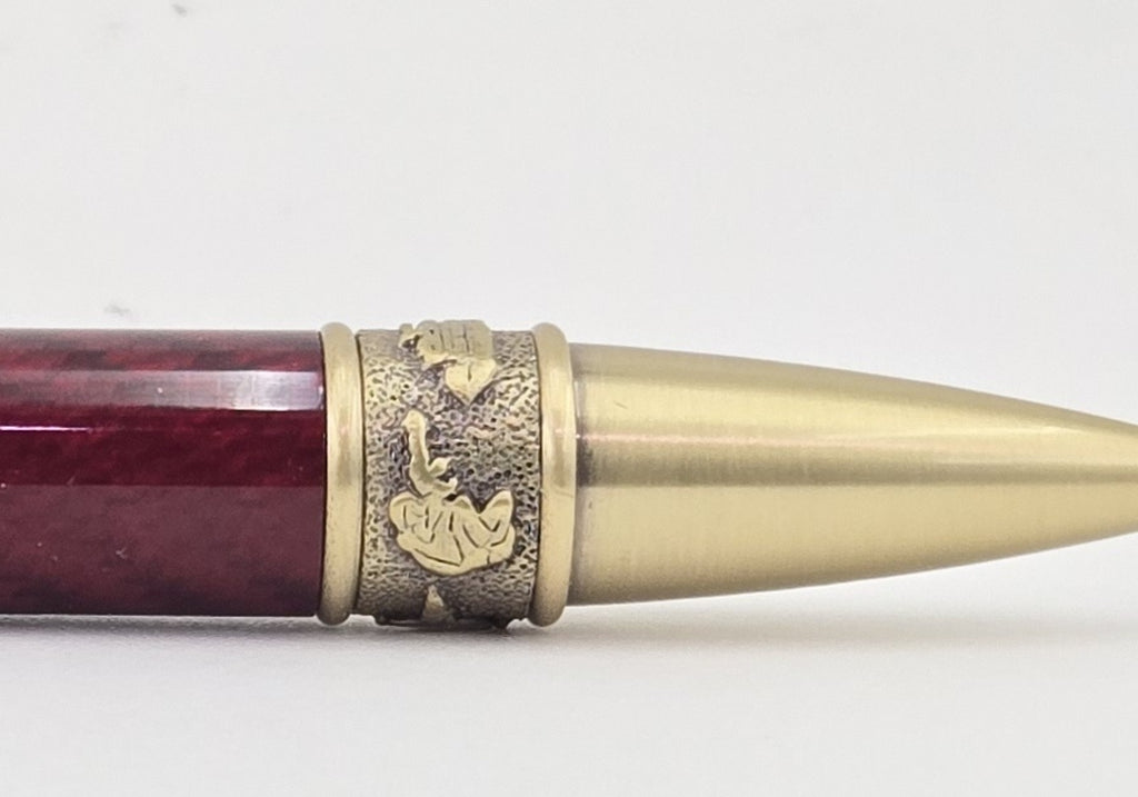 Hand-Turned Military Pen – Sculpted Soldier Clip and USA End Cap Twist Pen