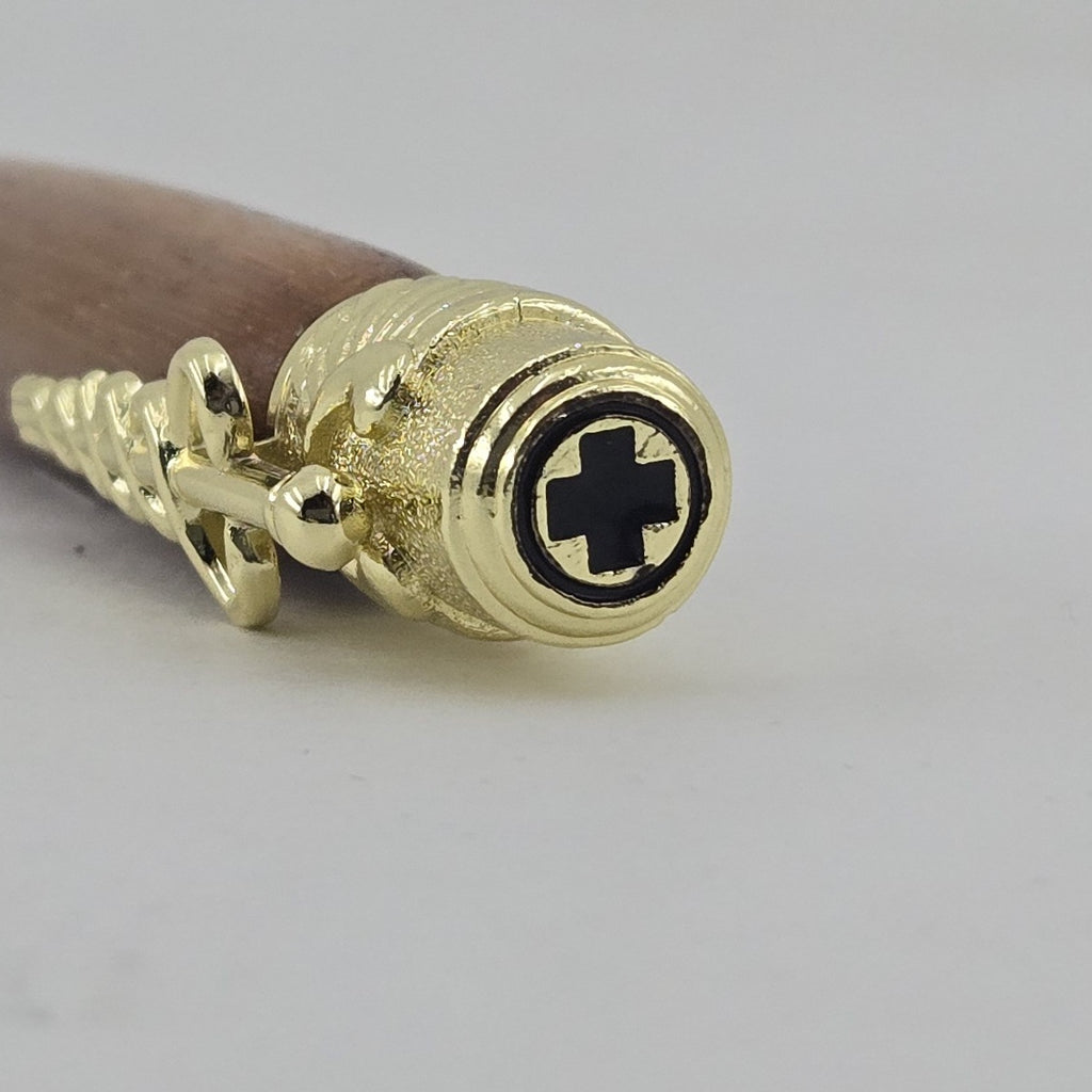 Medical Twist Pen – Hand-Turned Caduceus Pen with EKG Heartbeat Tip