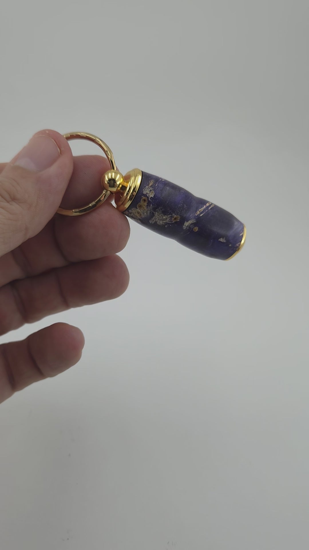 Keychain pill box turned by hand
